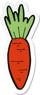 Bir insan tarafından çizilmiş havuç etiketi.