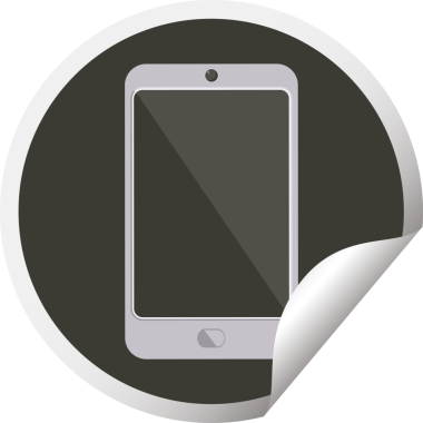 cep telefonu grafik vektör çizimi bir insan tarafından çizilmiş dairesel etiket