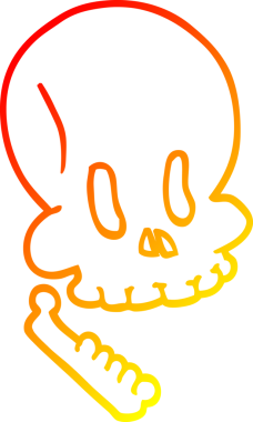 Bir insan tarafından çizilmiş bir cadılar bayramı kafatası çizgi çizimi.