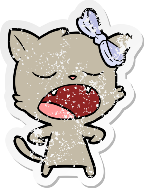 Bir insan tarafından çizilmiş esneyen bir çizgi filmin sıkıntılı çıkartması.