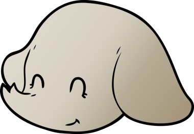 Bir insan tarafından çizilmiş bir fil yüzü.