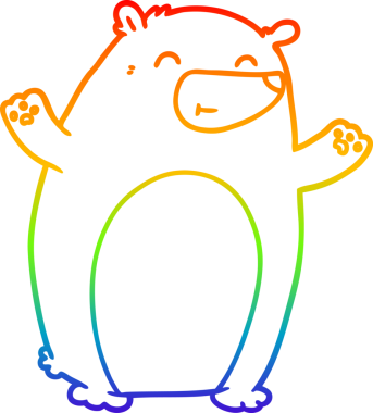 Bir insan tarafından çizilmiş mutlu bir çizgi film ayısının çizimi.