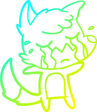 Bir insan tarafından çizilmiş ağlayan tilki çizgi filmi.