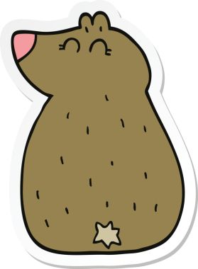 Bir insan tarafından çizilmiş şirin bir ayının çıkartması.