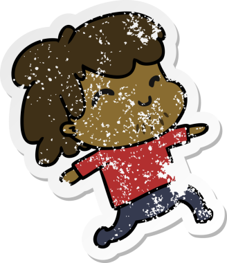 Bir insan tarafından çizilmiş sakallı, depresif çizgi film çizimi Kawaii çocuk.