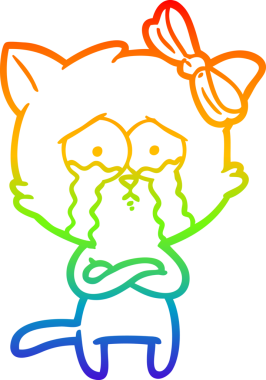 gökkuşağı gradyanı çizimi bir insan tarafından çizilmiş çizgi film kedisi