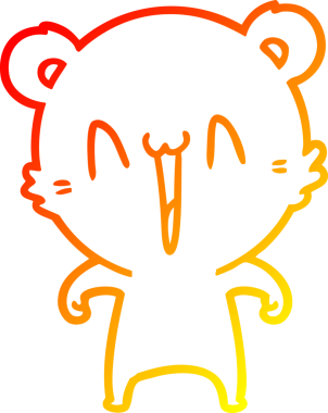 Bir insan tarafından çizilmiş mutlu bir kutup ayısı karikatürü.