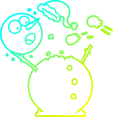 Bir insan tarafından kartopu savaşında çizilen soğuk gradyan çizgisi.