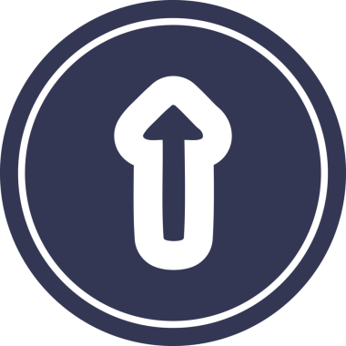 Bir insan tarafından çizilmiş ok dairesel simgesi