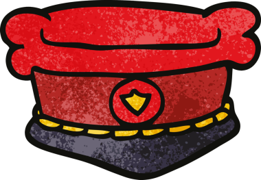 Çizgi film karakteri itfaiye şefleri bir insan tarafından çizilmiş.