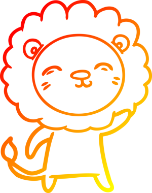 Bir insan tarafından çizilmiş karikatür aslanının sıcak çizgi çizimi