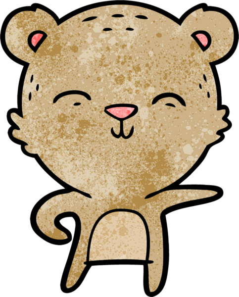 Bir insan tarafından çizilmiş mutlu çizgi film ayısı.