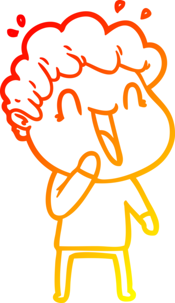 Bir insan tarafından çizilmiş mutlu bir adamın çizgi çizimi.