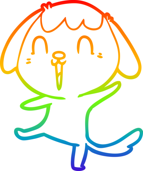 gökkuşağı gradyan çizimi Mutlu bir çizgi köpek çizimi Bir insan tarafından çizilmiş