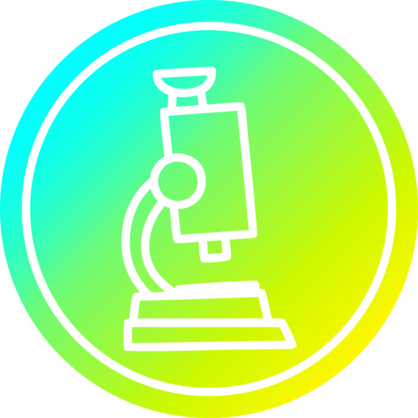 mikroskop ve bir insan tarafından çizilen serin gradyan bitiş ile dairesel simge