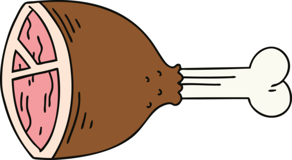 Bir insan tarafından çizilmiş garip bir et kemiği.