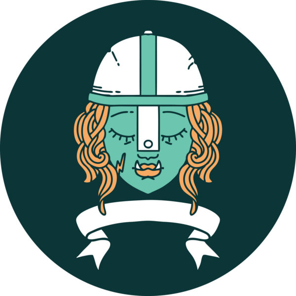 Bir insan tarafından çizilmiş afişi olan Ork savaşçı karakteri simgesi