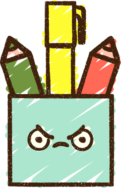 Bir insan tarafından çizilmiş kalem kavanozu tebeşiri