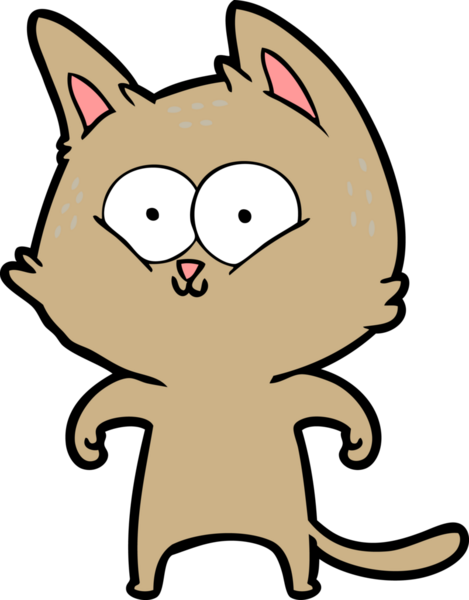 Bir insan tarafından çizilmiş çizgi film kedisi.