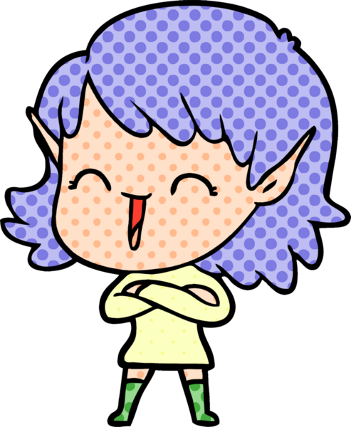 Bir insan tarafından çizilmiş bir elf kızı.