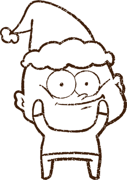 Bir insan tarafından çizilmiş Noel Adamı Kömürü