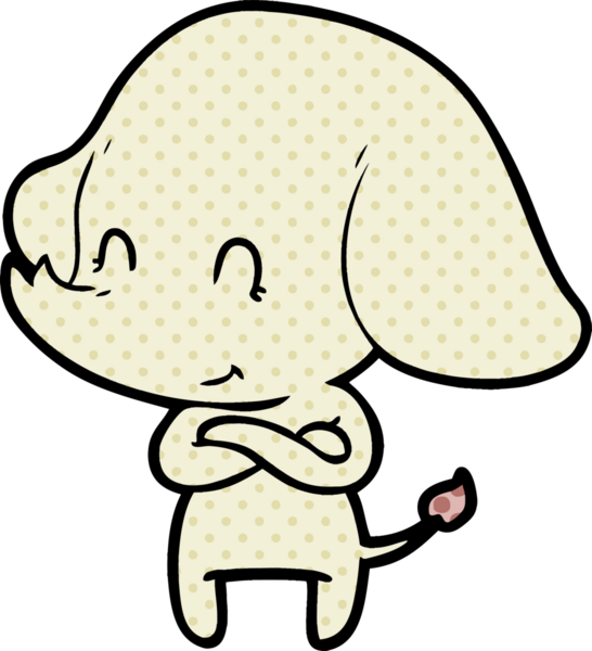 Bir insan tarafından çizilmiş şirin bir fil.