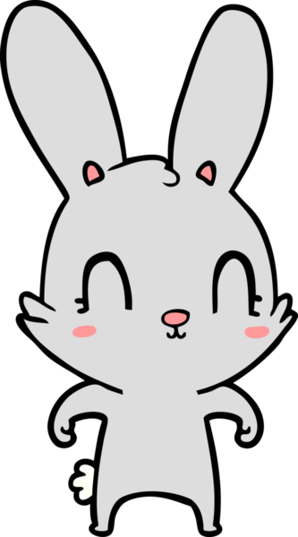Bir insan tarafından çizilmiş şirin çizgi film tavşanı.