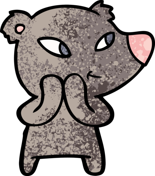 Bir insan tarafından çizilmiş sevimli çizgi film ayısı.