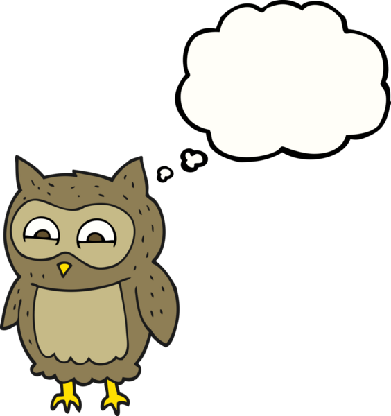 Bir insan tarafından çizilmiş serbest çizim baloncuk baykuş.