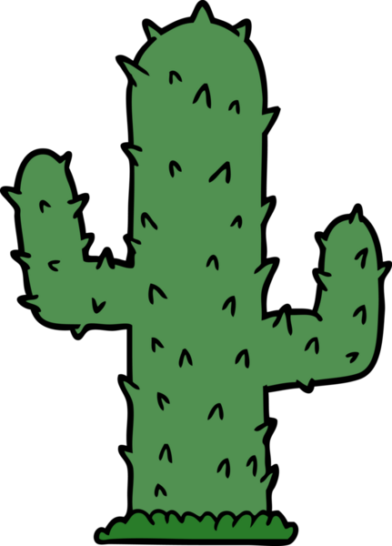 bir insan tarafından çizilmiş karikatür kaktüsü