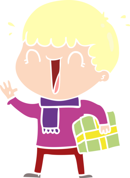 Bir insan tarafından çizilmiş, düz renkli bir çizgi film adamı.