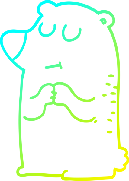 Bir insan tarafından çizilmiş utangaç bir ayının çizdiği soğuk çizgi.