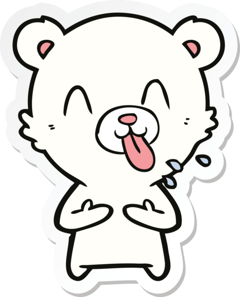 Bir insan tarafından çizilmiş kaba bir kutup ayısının çıkartması.