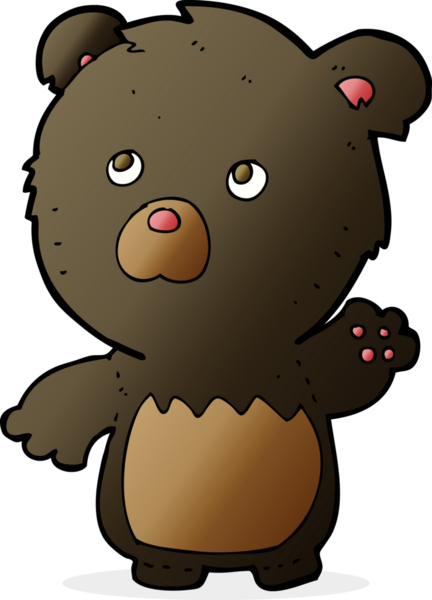 Bir insan tarafından çizilmiş siyah oyuncak ayı.