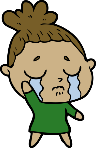 Bir insan tarafından çizilmiş ağlayan kadın çizgi filmi.