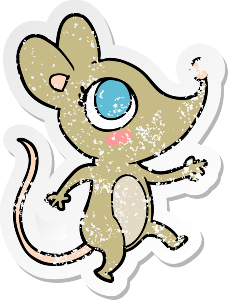 Bir insan tarafından çizilmiş karikatür bir farenin sıkıntılı çıkartması