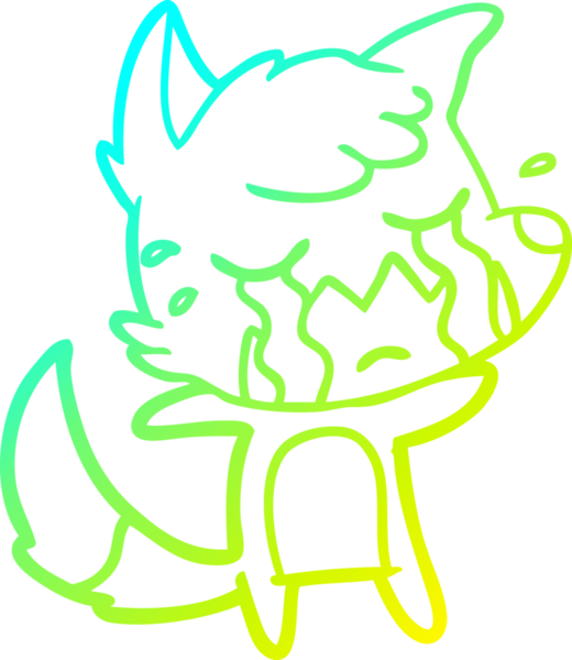 Bir insan tarafından çizilmiş ağlayan tilki çizgi filmi.