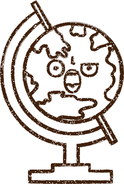 Bir insan tarafından çizilen Dünya Kömürü Çizimi