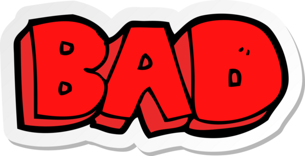 Bir insan tarafından çizilmiş kötü bir çizgi film çıkartması.