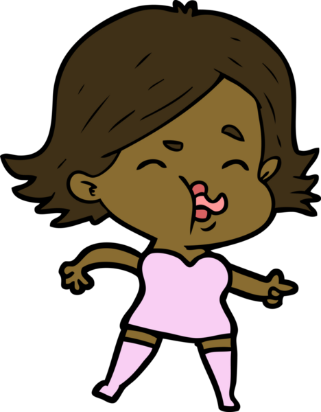 Bir insan tarafından çizilen karikatür kızı.