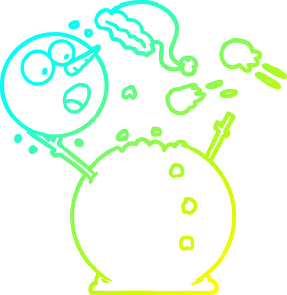 Bir insan tarafından kartopu savaşında çizilen soğuk gradyan çizgisi.