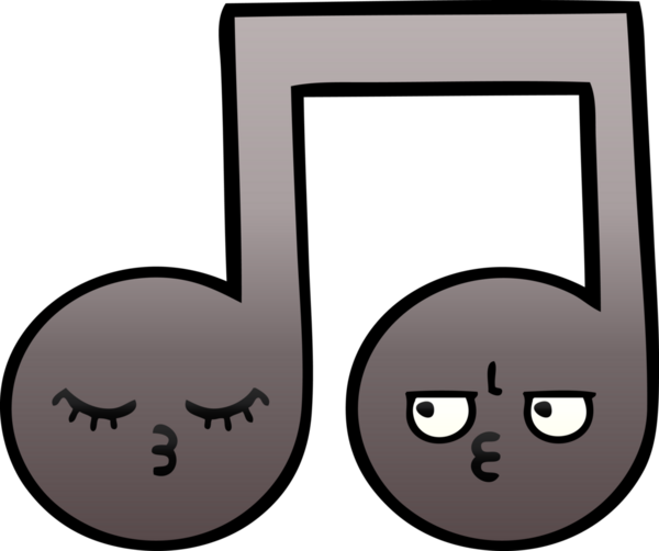 Bir insan tarafından çizilmiş bir notanın gölgelenmiş karikatürü