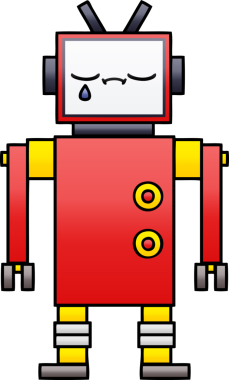 Bir insan tarafından çizilmiş bir robotun gölgelenmiş çizimi
