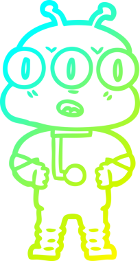 Bir insan tarafından çizilmiş üç gözlü bir karikatür çizimi.