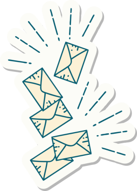 Bir insan tarafından çizilmiş dövme stili düşen harflerin etiketi.