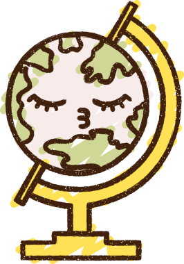 Bir insan tarafından çizilmiş Coğrafya Küre Tebeşiri