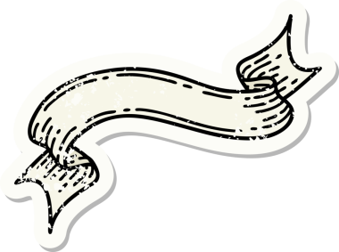 Bir insan tarafından çizilmiş geleneksel bir pankartın dövmesi.