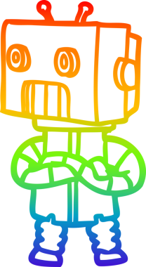 gökkuşağı gradyan çizgisi bir insan tarafından çizilmiş robot çizgi