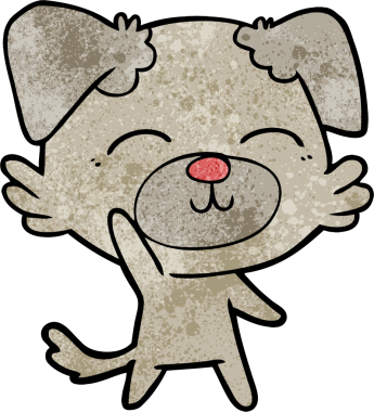 Bir insan tarafından çizilmiş çizgi film köpeği.