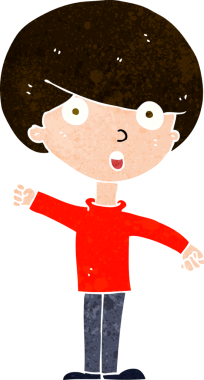 Bir insan tarafından çizilmiş, şok olmuş bir çocuk.